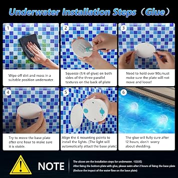 BOXPSII Pool Lights 8 Pack, for Inground Pool, Above Ground Pools