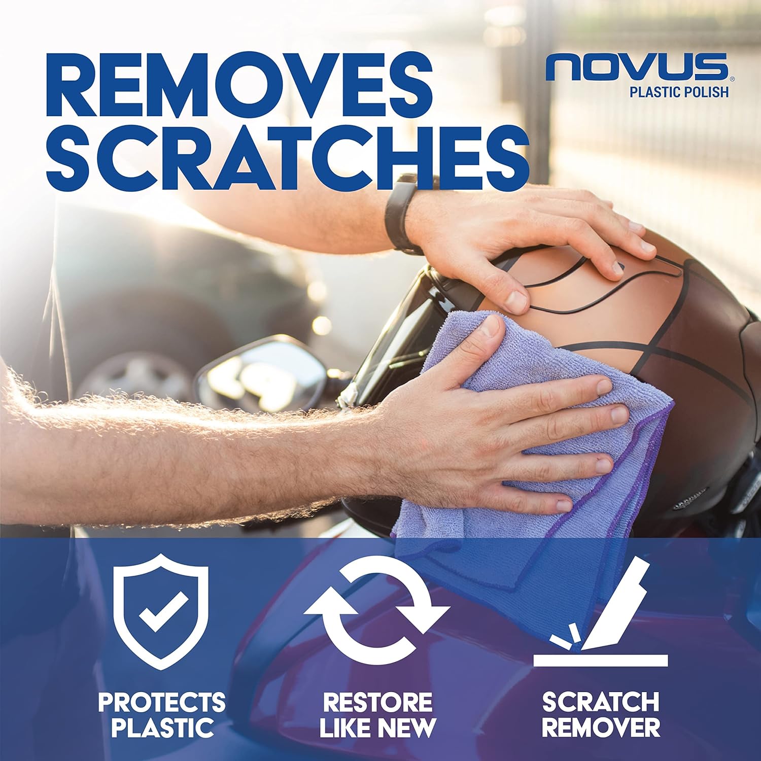 NOVUS Bundle with 6ct Polish Mates Pack | Plastic Clean & Shine #1, Fine Scratch Remover #2, Heavy Scratch Remover #3 | Extra Set of Plastic Clean & Shine #1 Spray Bottles