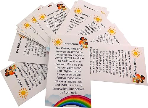 Miniatura 4 de Westmon Works Paquete de 24 tarjetas sagradas de oración de The Hail Mary and Our Father Lords para niños
