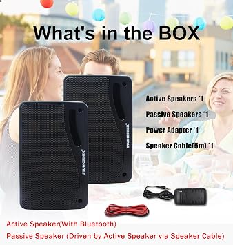 STUDIOFINIX 3.5 Inch Outdoor Bluetooth Speakers Waterproof Wired,3 Way 200W Upgrade Premium Wall Mount Speakers,Ideal use in Patio,Deck, Indoor Outdoor(Black)