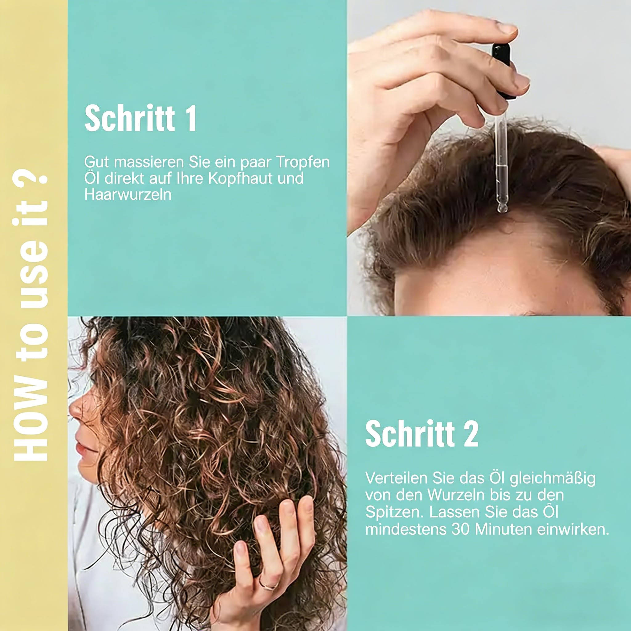 Teluni Carvenchy Haaröl Natürliches Haaröl - Mit biologischen Rosmarinöl, Rizinusöl, Mandelöl & Arganöl - Beschleunigt Haarwachstum, ideal als Haarmaske und Haarkur