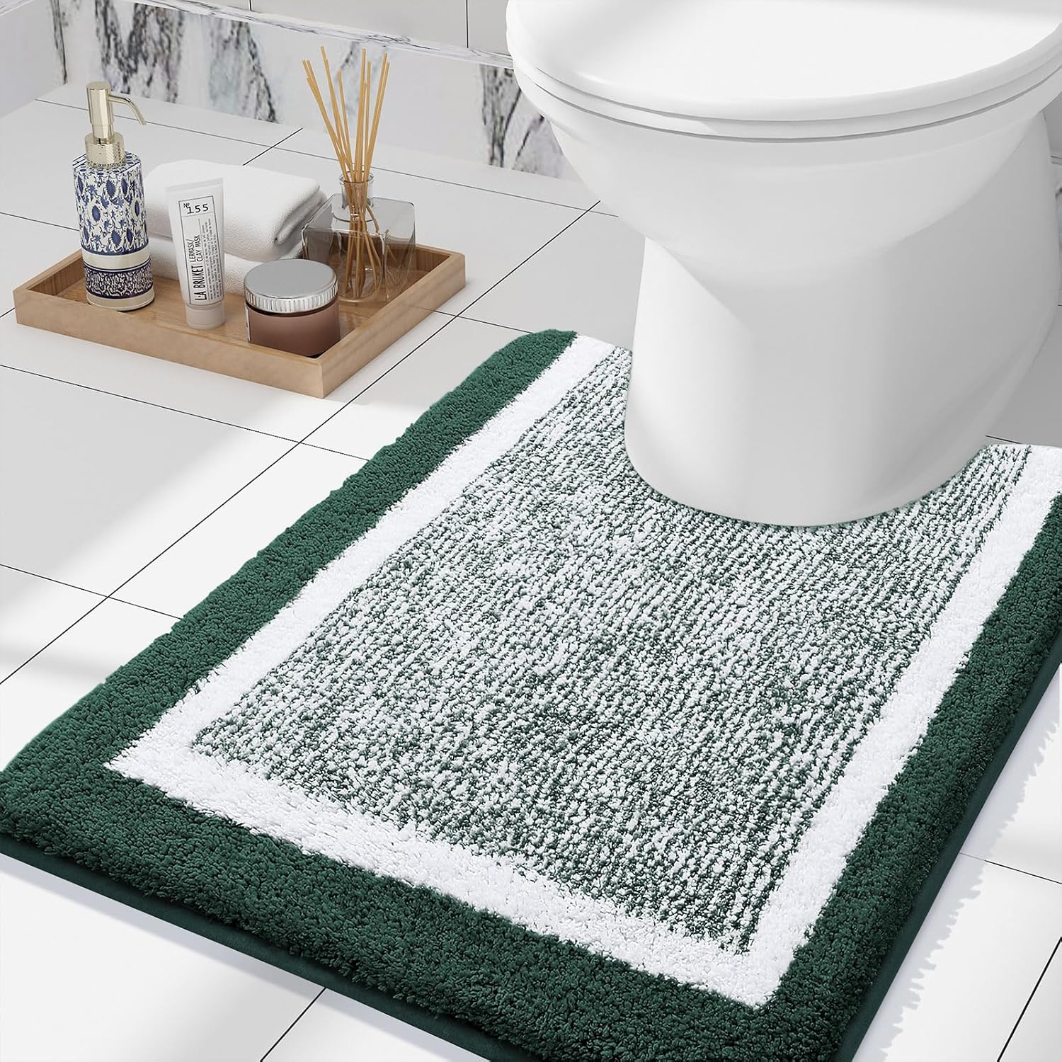 Amazon.com: OLANLY Luxury Toilet Rugs U-Shaped 24x20, Extra Soft and ...