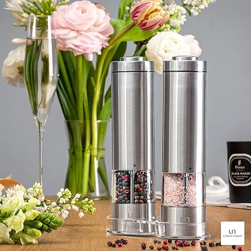 Miniatura 3 de Paquete de molinillo eléctrico de sal y pimienta UN8 y bandeja de molino de sal y pimienta acrílica