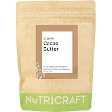 NutriCraft Organic Criollo Cacao Butter - 250g, 100% Pure, Sustainably Sourced from Peruvian Amazon - For Baking, Chocolate Making, Body Butters, and Soaps - Quick Melting, Rich Chocolate Aroma