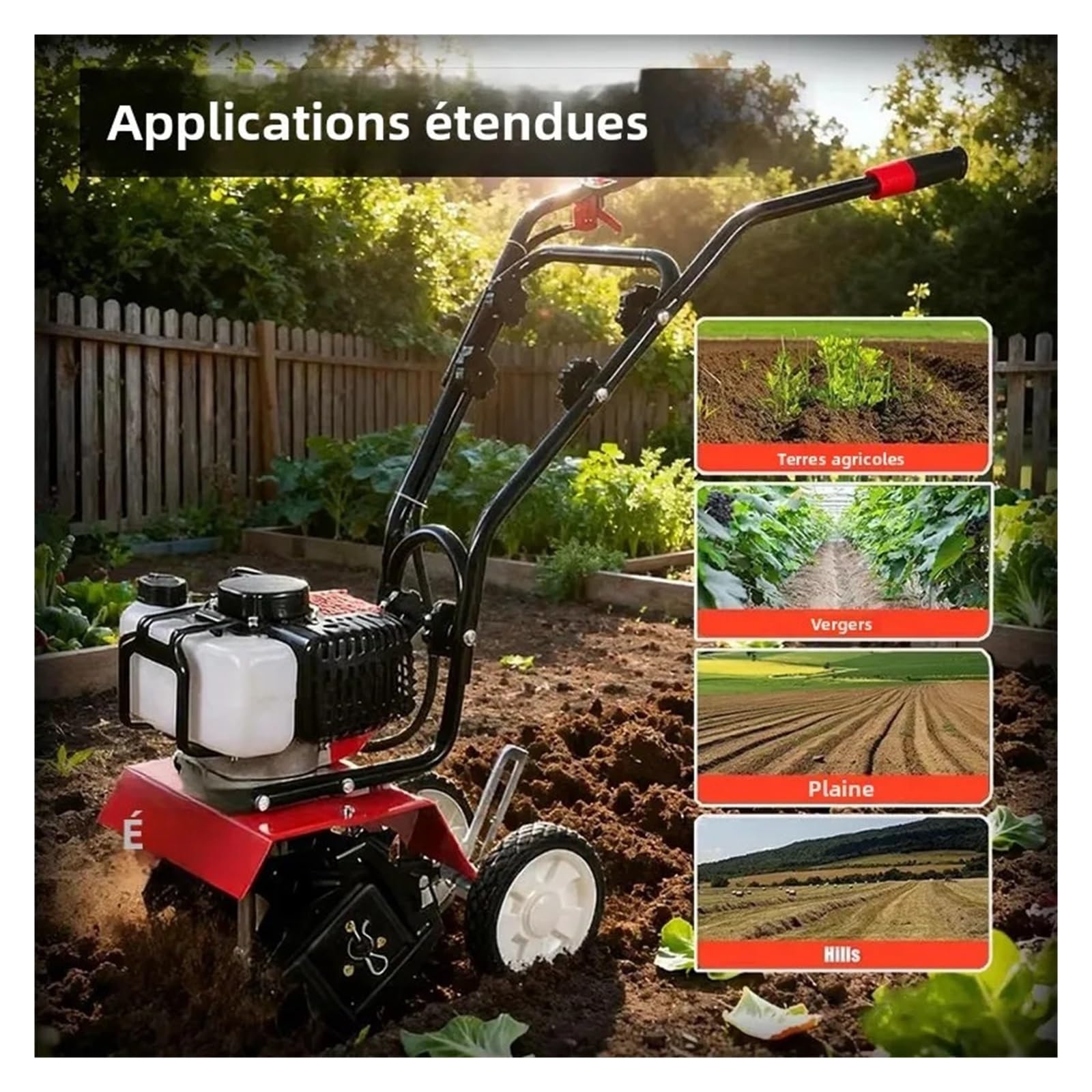 Coltivatore elettrico da giardino, 2 tempi a 4 tempi, alimentato a gas, mini passeggiata dietro il suolo, macchina rotativa per diserbo e preparazione del terreno