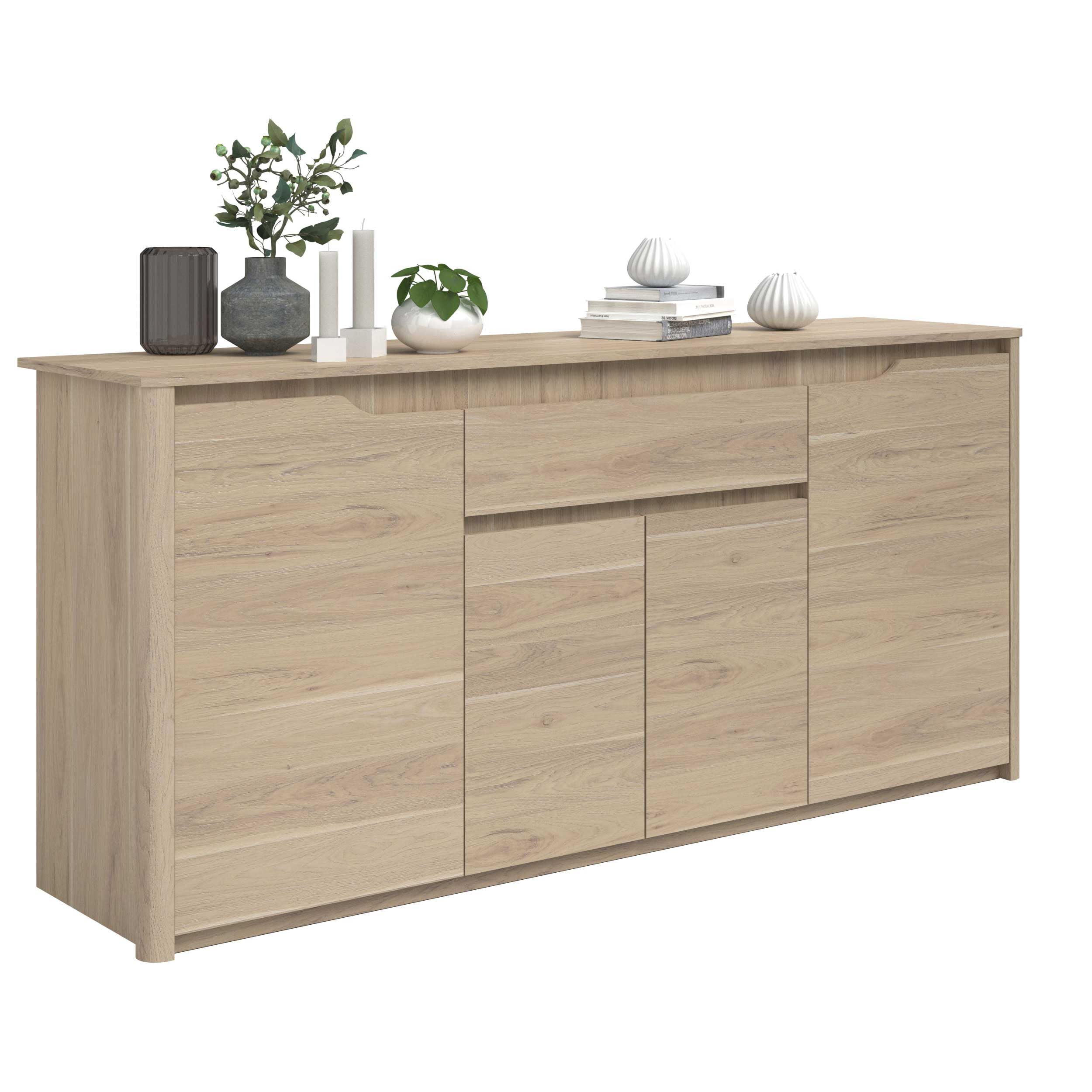Parisot 0191ENFI CHICAGO Enfilade BuffetPanneaux de particules Chêne Dakota 185,​5 x 46x 85,​5 cm