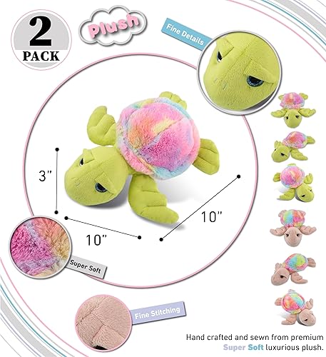 Miniatura 3 de DolliBu Juguetes de peluche de tortuga marina – Kit de peluche de arco iris suave, adorables juguetes de peluche de animales marinos, lindos regalos