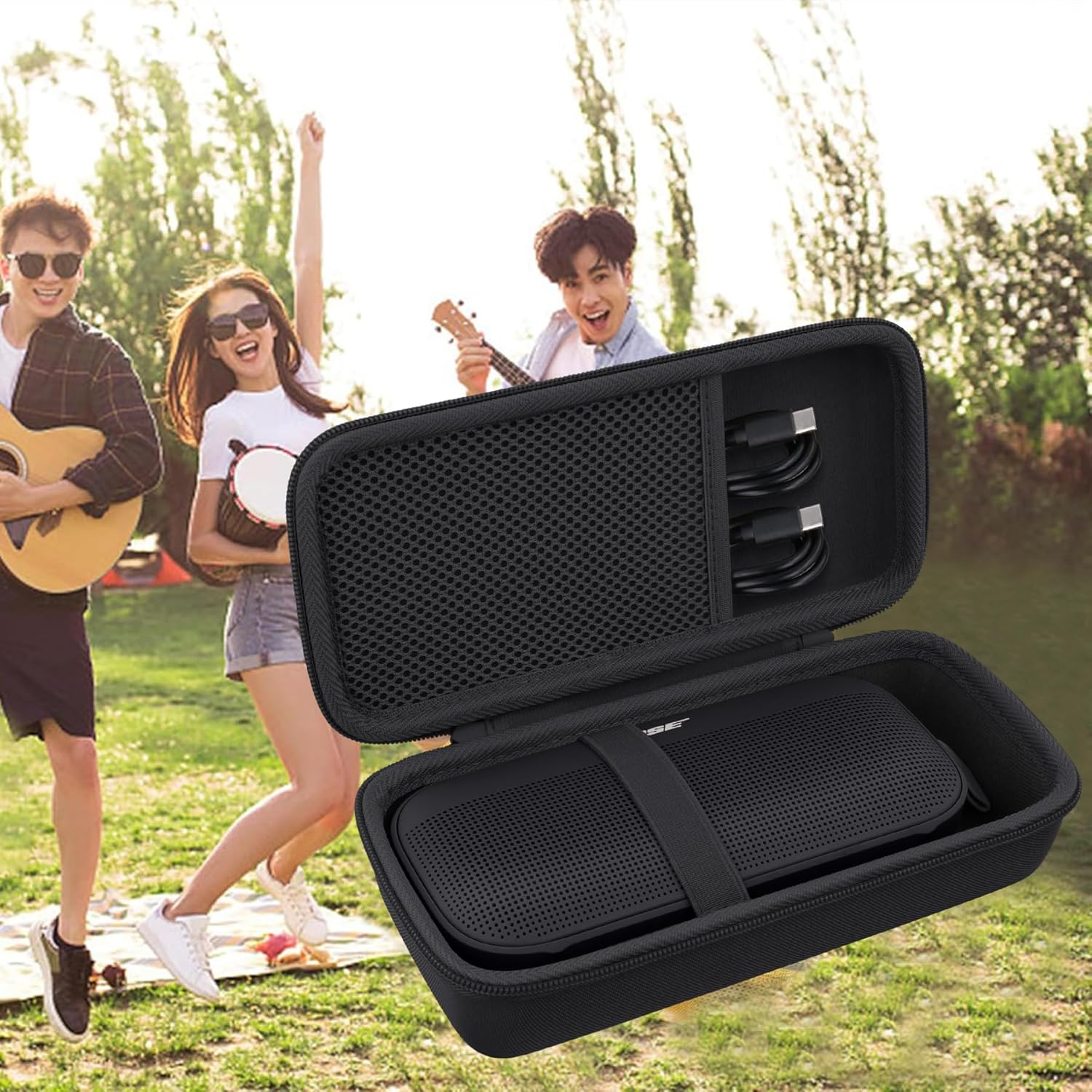 co2CREA Hard Travel Case Replacement for Bose New SoundLink Flex 2nd Gen/Bose SoundLink Flex Bluetooth Portable Speaker (Black Case) - Image 9