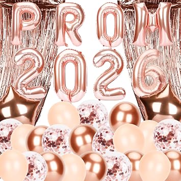 Prom 2026 Balloons Kit Class of 2026 Graduation Balloons Prom Night Balloons for High School Graduation Party Decororation Rose gold