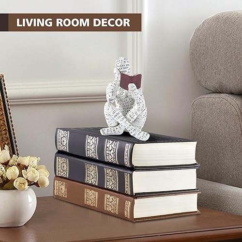 Vista 12 de GRAPMKTG Decoración para el hogar, lectura de pulpa, estatua de pensador, escultura estética, decoración de habitación, decoración abstracta moderna