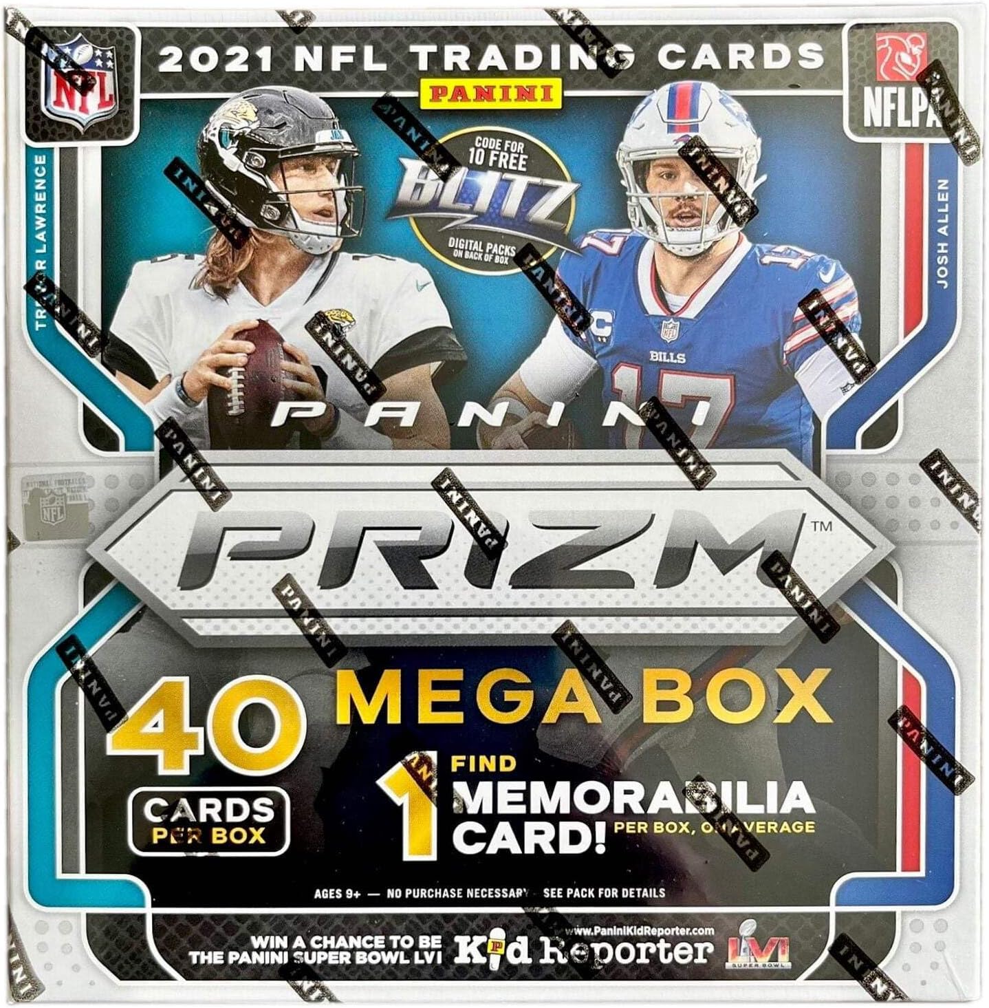 2021 Panini Prizm Football Mega Box - 40 Trading Cards - 1 Memorabilia Card Per Box