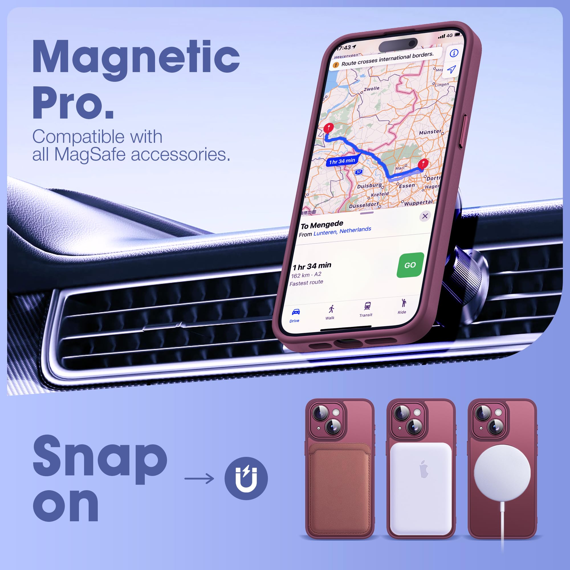 Magnetic For IPhone 13 Case 6.1 Inch (Compatible With MagSafe - View #9