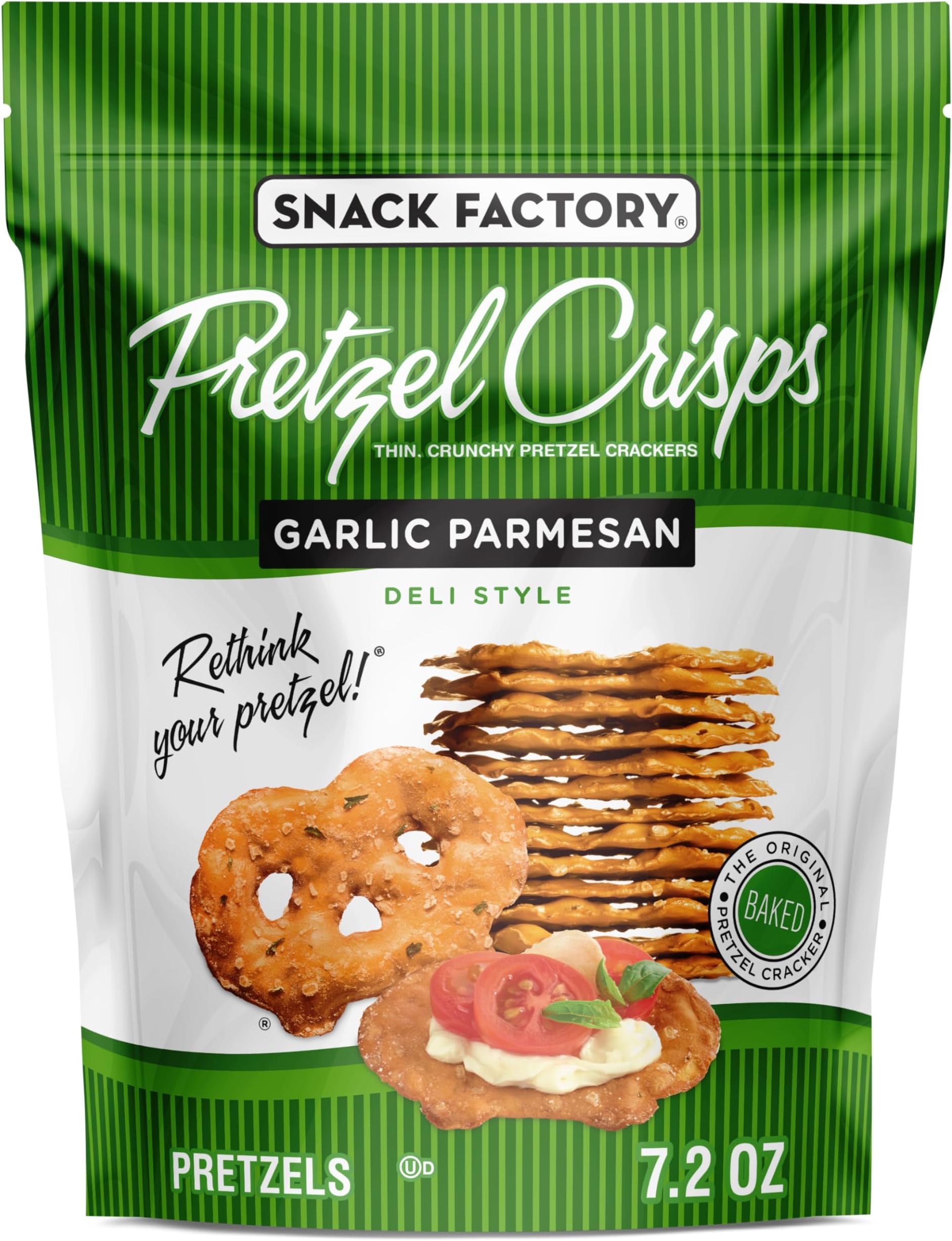 Garlic Parmesan Pretzel Crisps 7.2oz Each (1 Item Per Order, not per case)
