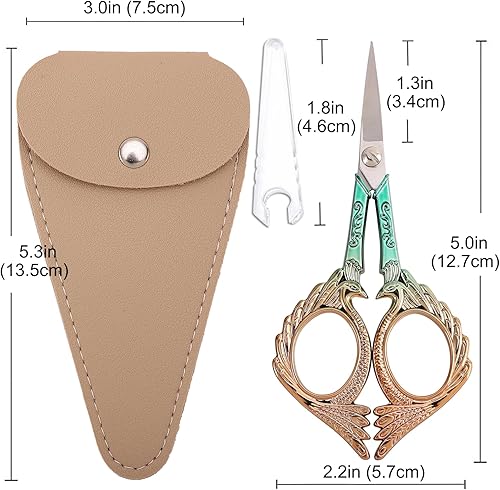 Miniatura 2 de Tijeras de ganchillo con estuche, tijeras de costura, tijeras de hilo afiladas para bordar, manualidades, trabajo, costura, detalle, corte, lindo,