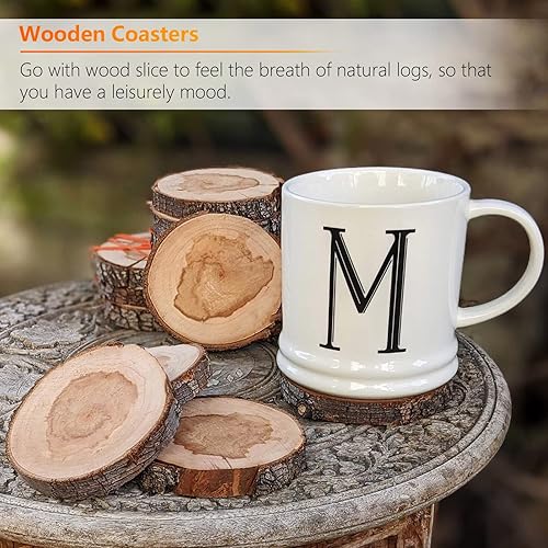 Miniatura 7 de QTLCOHD 50 piezas de rebanadas de madera natural de 2.8 a 3.1 pulgadas, adornos de rebanadas de madera sin terminar, círculos de madera sin perforar