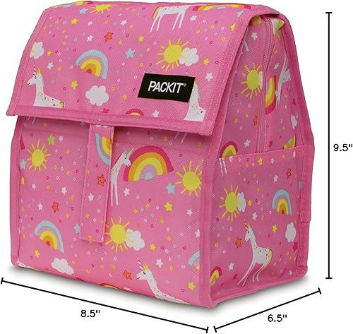 Miniatura 10 de PackIt PKO-PC-UDP - Bolsa de almuerzo congelable con cierre, caja, unicornio Dream Pink