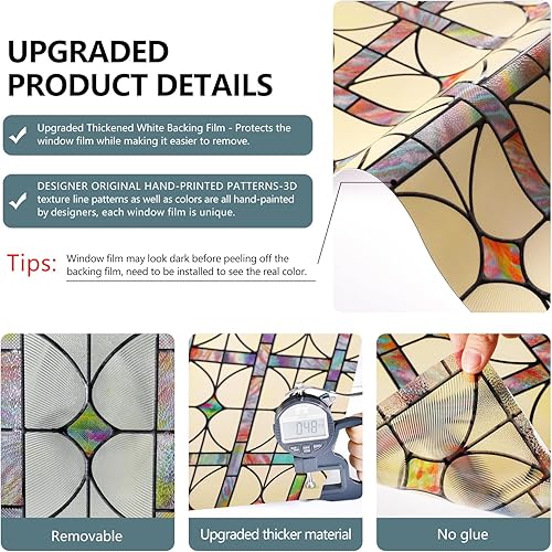 Miniatura 5 de Add.Heres Película de privacidad para vidrieras 3D, prisma eterno