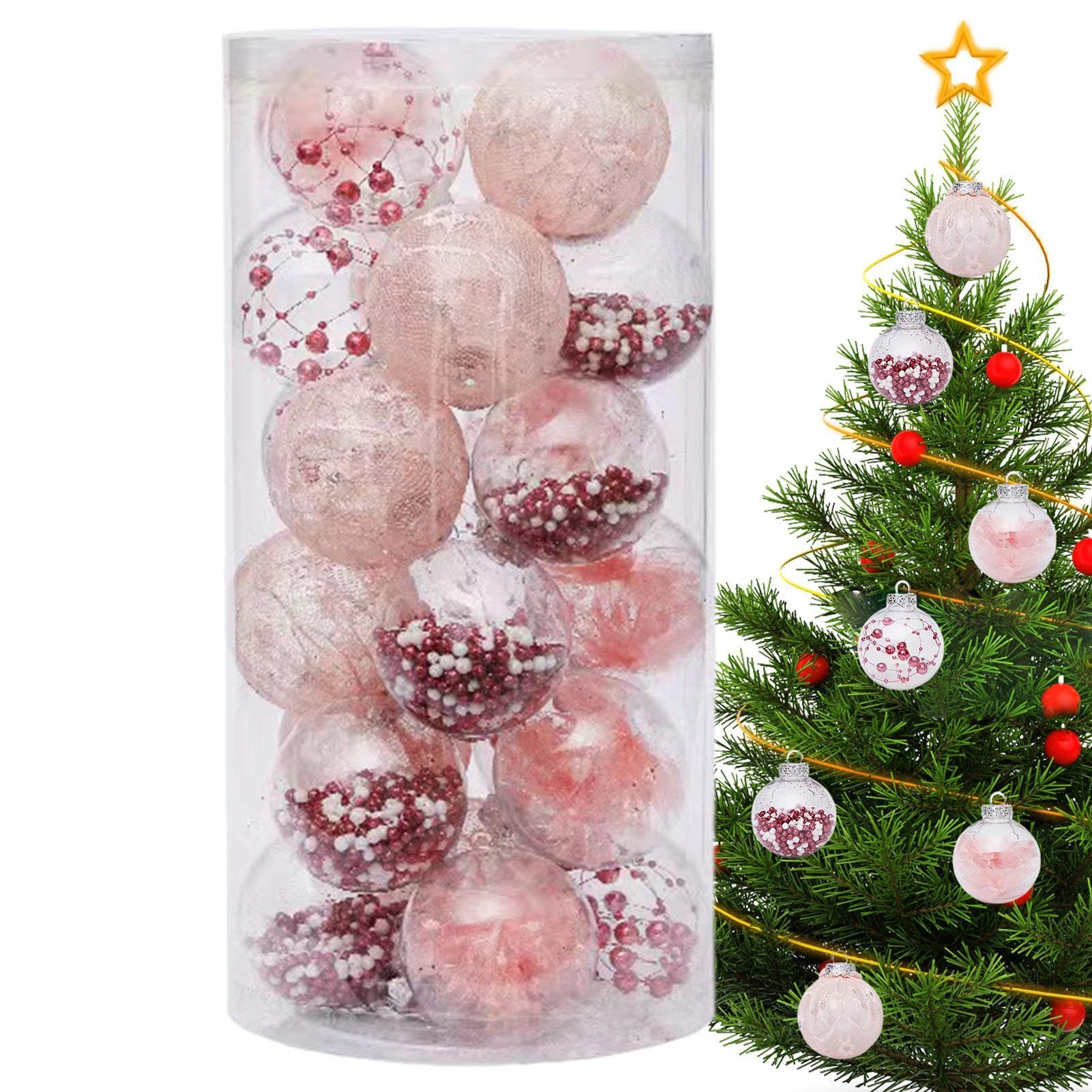 Boules de Noël incassables 6 cm : lot 24 pendentifs sapin