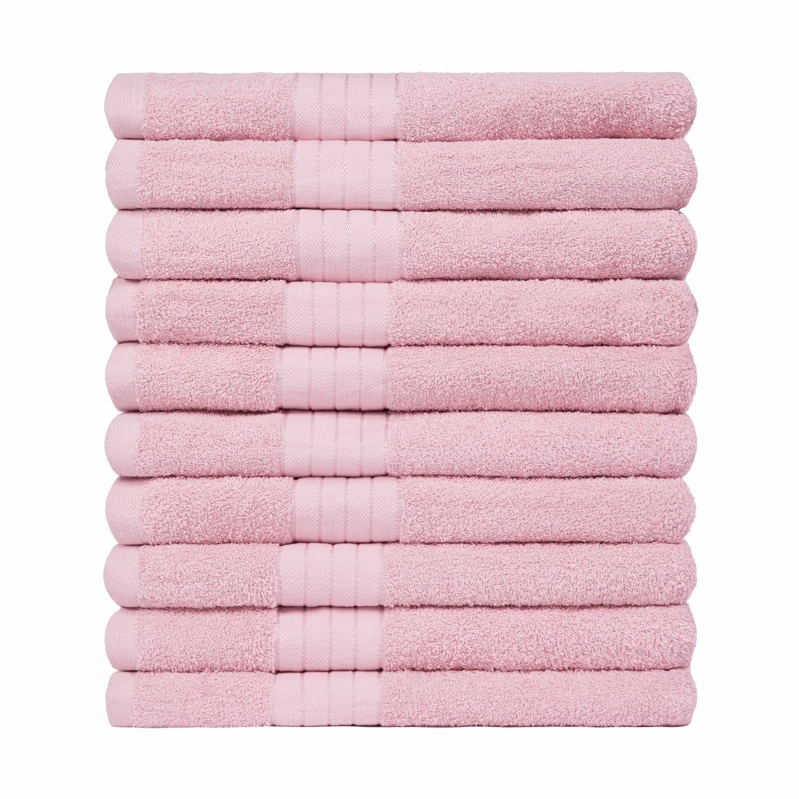Brentfords 100% Cotton Extra Large Bathroom Towel Sheets - Premium Quality, Super Absorbent & Quick Drying Jumbo Towel - 90 x 150cm - Luxury Set of 10 โ Blush Pink โ image 1