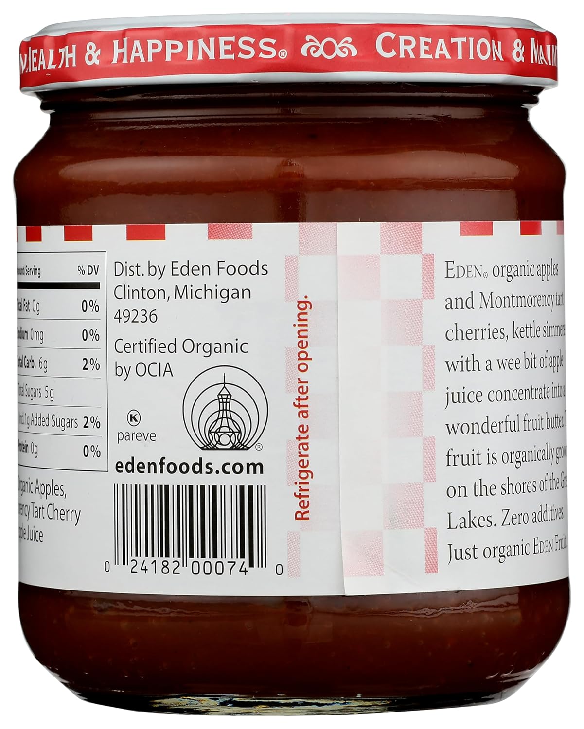 EDEN FOODS Organic Apple Cherry Butter, 17 OZ