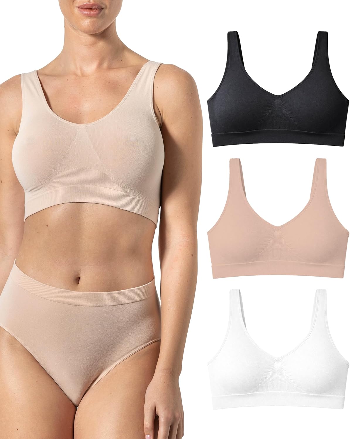 Risalti Tanktop voor dames, brede schouders, bamboe, 2 stuks – tanktop voor dames, elegant, elastisch, naadloos ondergoed en etiketten, zachter dan