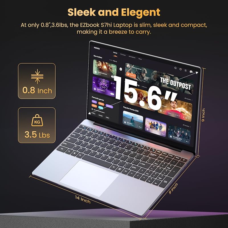jumper 15.6" FHD Laptop, 12GB RAM 256GB Storage Expandable to 512GB,1 Year Office 365, Numeric Keyboard, HDMI, WiFi5, BT4.2,38Wh Battery, Windows 11 Laptop for Business and Student image 5