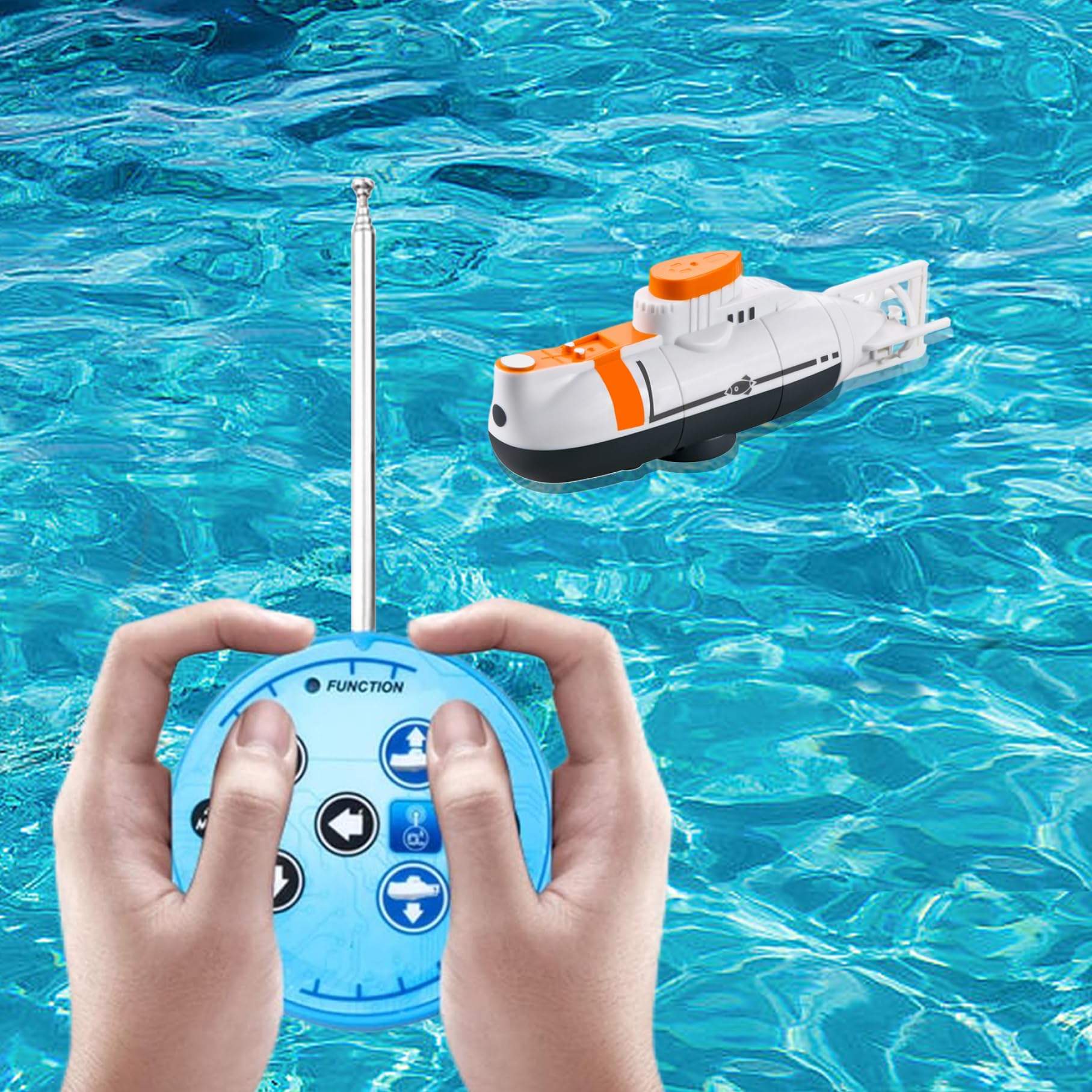 Sottomarino radiocomandato per piscina|Sottomarino telecomandato, giocattolo di simulazione impermeabile per bambini, radiocomandato multidirezionale, ricaricabile tramite USB per piscine, serbatoio