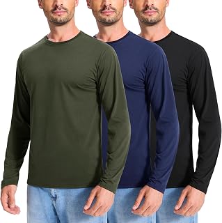 3 Pack Baumwolle Langarmshirts Herren Basic Rundhals Langarm Tshirts Komfort Unterhemden Freizeit Arbeit Longsleeve Tops Männer Set