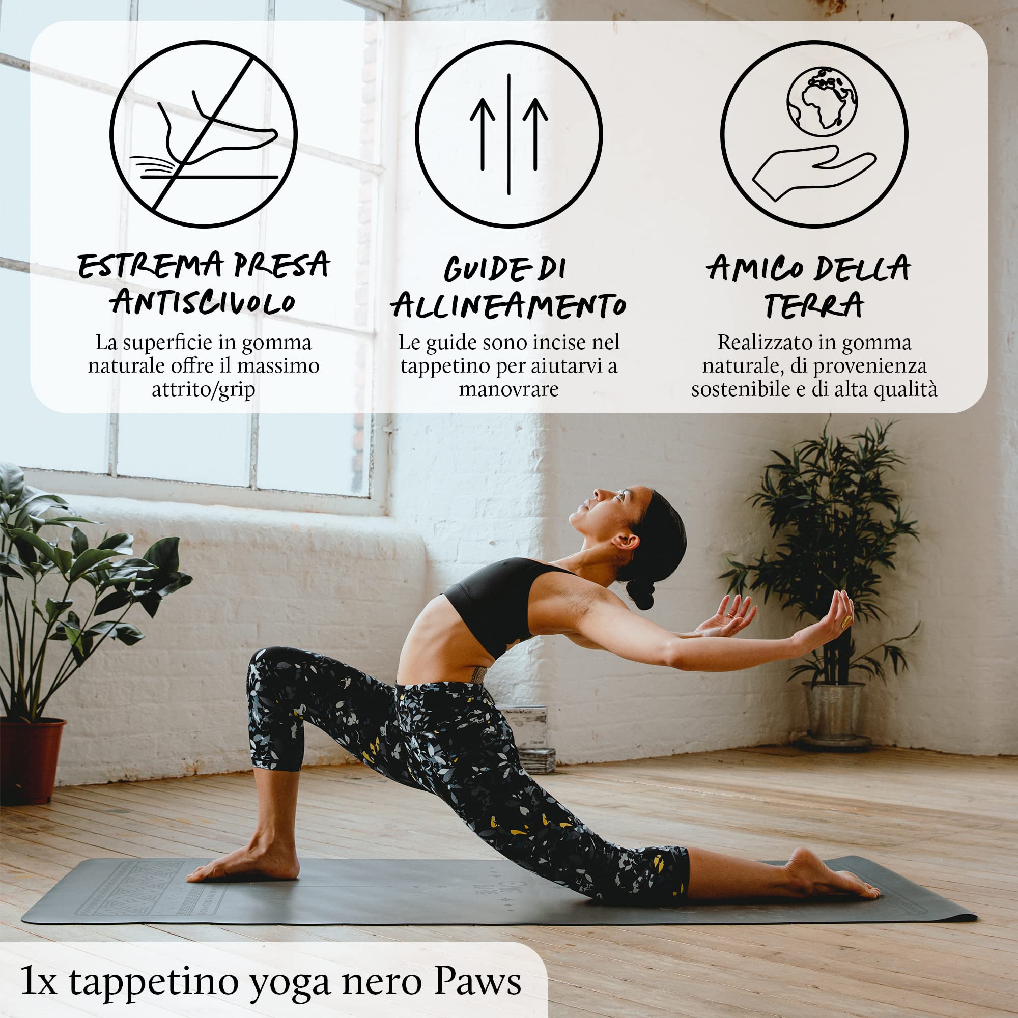 Yogi Bare - Pacchetto Yoga per Principianti - Pacchetto Tappetino Yoga Extreme Grip Paws