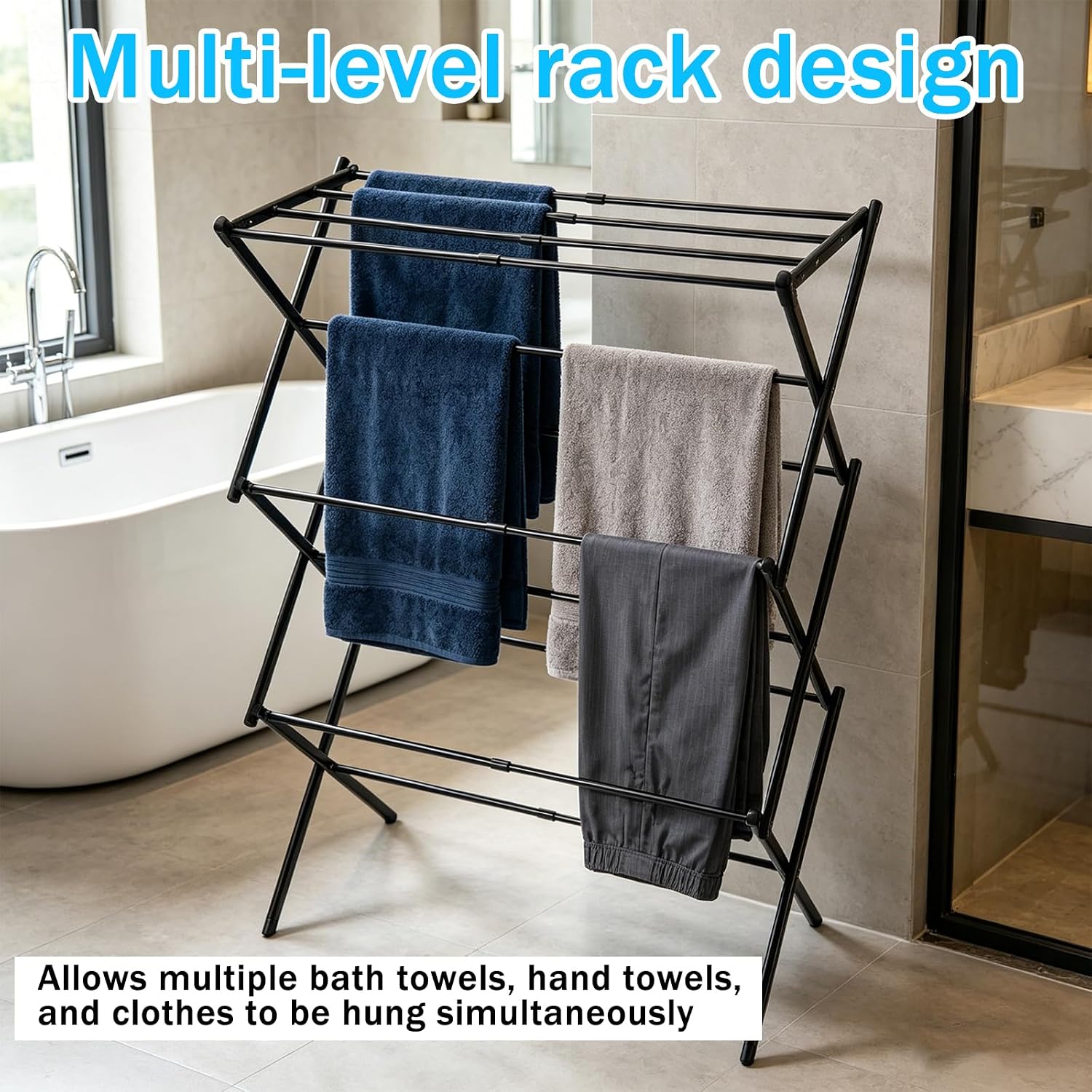 40in Tall Outdoor Pool Towel Rack No Installation Required‌ Standing Blanket Holder Free Standing Towel Rack Hot Tub Accessories Outdoor for Poolside, Spa, Hot Tub
