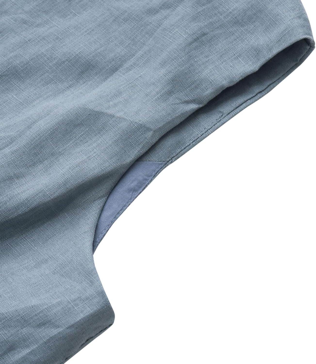 Amazhiyu Women's 100% Linen Tie Front Crop Tops Sleeveless Summer Casual Vest - Image 4