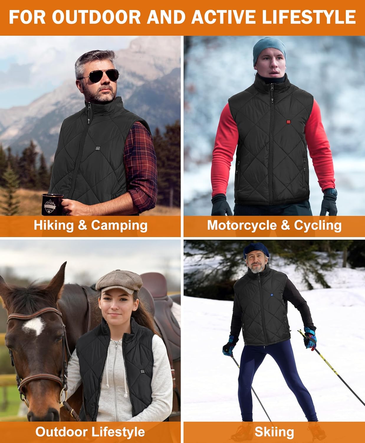 FERNIDA Heated Vest for Men & Women with Battery Pack USB 5V Thickened & Lightweight Heated Vest for Outdoor Body Warm - Image 5