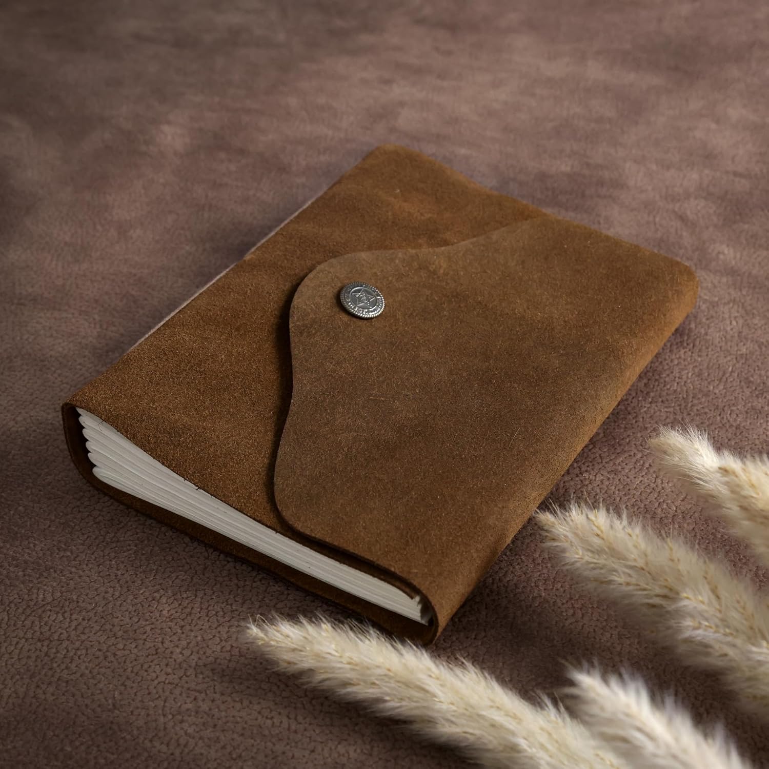 Suede Leather Journal – Soft Touch Vintage Diary for Writing, Meditation & Daily Journaling – Handmade Journal for Men & Women, Perfect For Travel Journal & Personal Thoughts (7x5 Inch - 192 Pages)