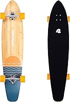 Vista 51 de Retrospec Zed Cruiser & Pintail Longboard Skateboard Complete – Bamboo & Canadian Maple Wood Cruiser con camiones Kingpin reversa