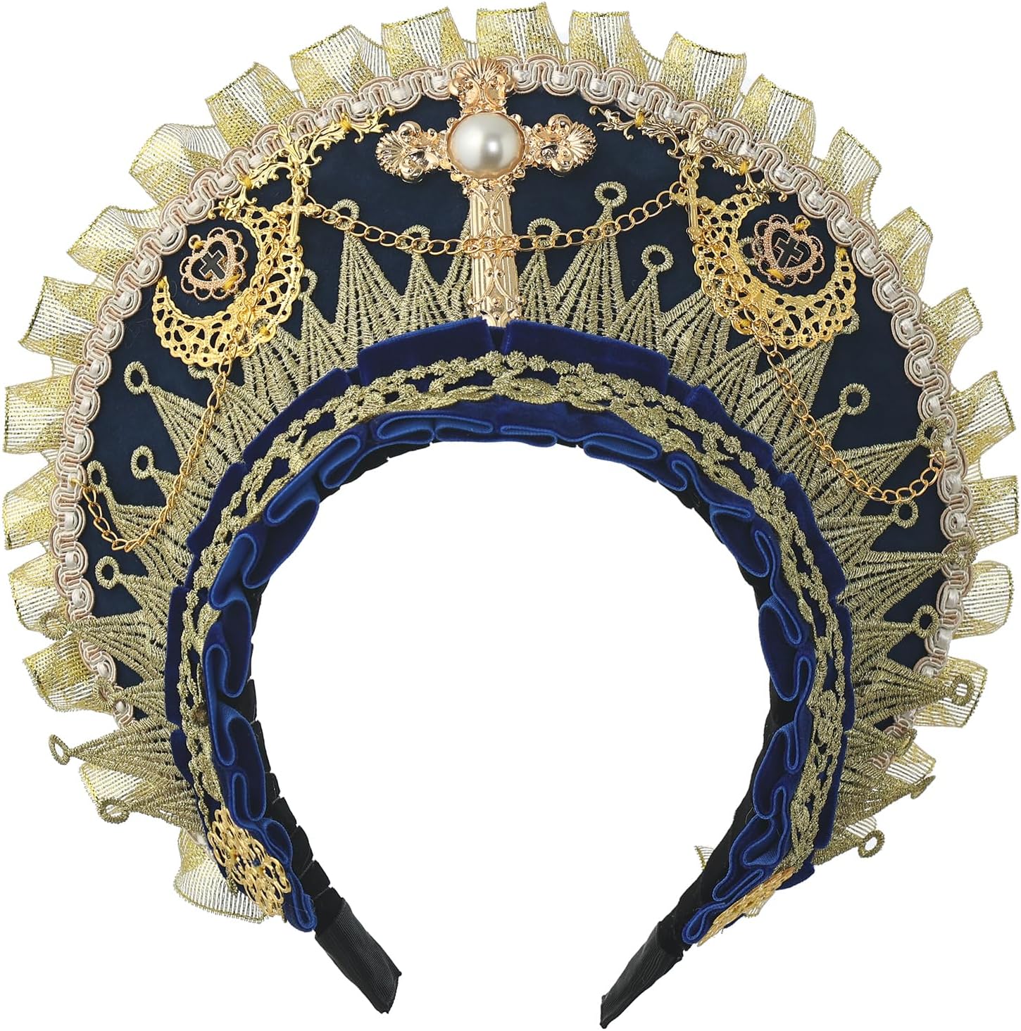 Anne Boleyn Hat Headwear Tudor Elizabethan Headwear French Royal Coronet Hood Headband Cosplay Accessories