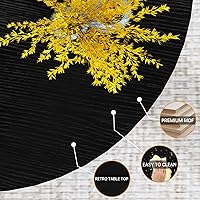 Vista 8 de Recaceik Juego de 3 mesas auxiliares redondas y mesa auxiliar con almacenamiento, moderna mesa de centro negra vintage y mesa auxiliar para sala