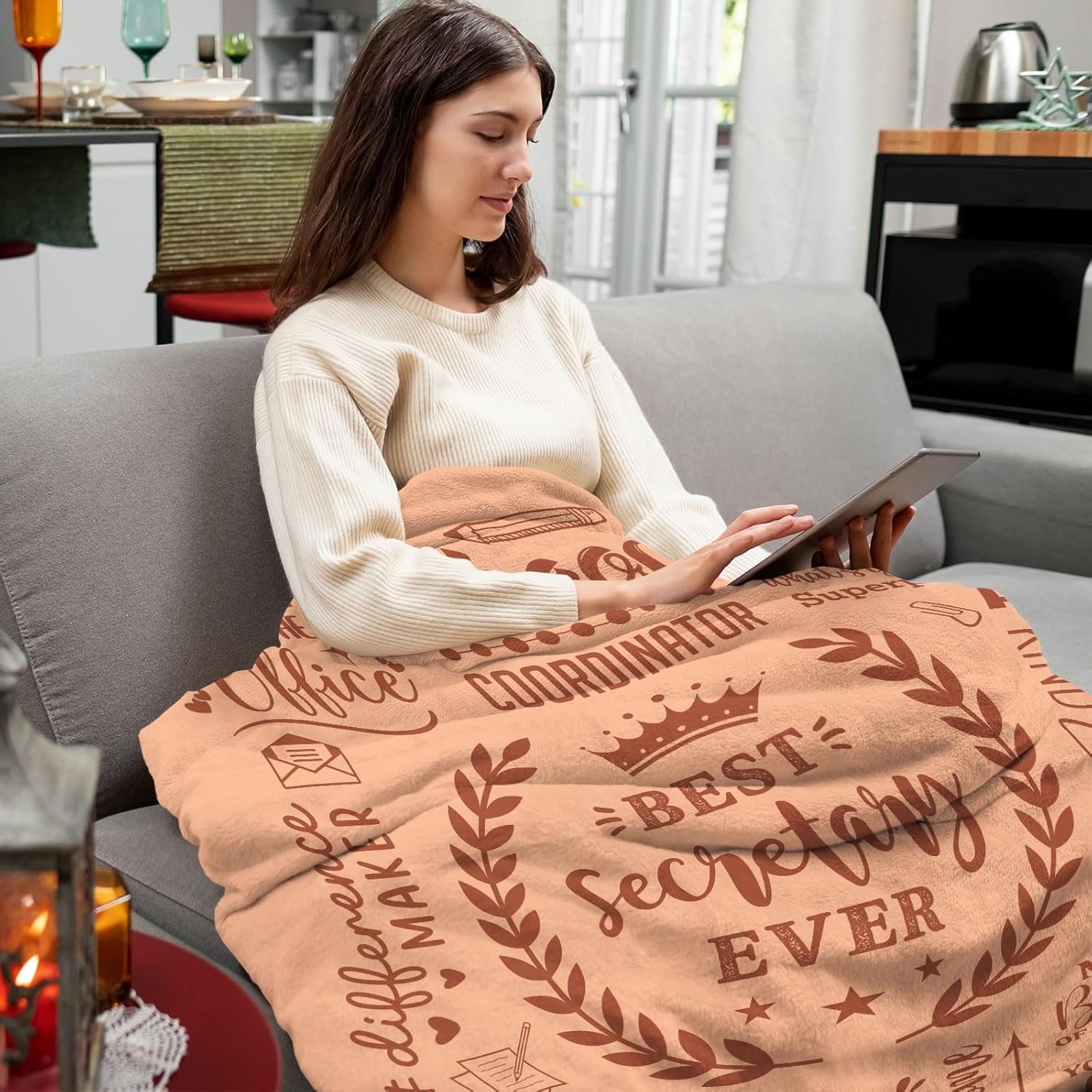 Secretary Gifts for Christmas, Administrative Professional Day Gifts for Secretary, Secretary Appreciation Gift for Women, Best Secretaries Day Gift Ideas, Secretary Xmas Gifts Throw Blanket 60" x 50" - Image 5