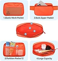 Vista 63 de Riñonera cruzada para mujeres y hombres, bolsa para cinturón para senderismo con correa ajustable, riñonera para correr, entrenamiento, deportes