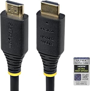 StarTech.com 10ft (3m) كبل HDMI فائق السرعة معتمد، 8K 60Hz/4K 120Hz، سلك HDMI 2.1 مع HDR10 + / eARC، 48 جيجابت في الثانية