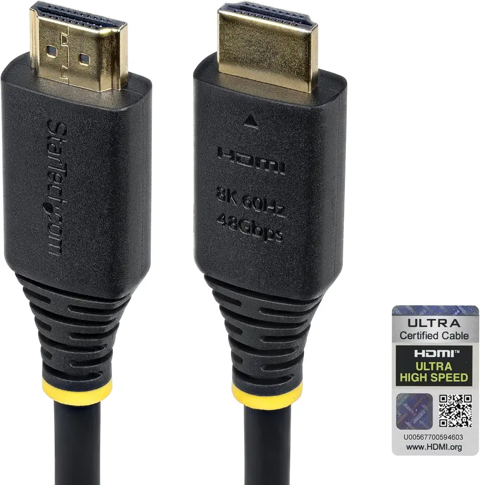 Startech 2 m Certified Ultra High Speed HDMI 2.1 Cable, 8K 60Hz | HDR10+, 4K 120Hz, eARC, Dolby Vision, HDCP 2.3, 48Gbps, RoHS compliant