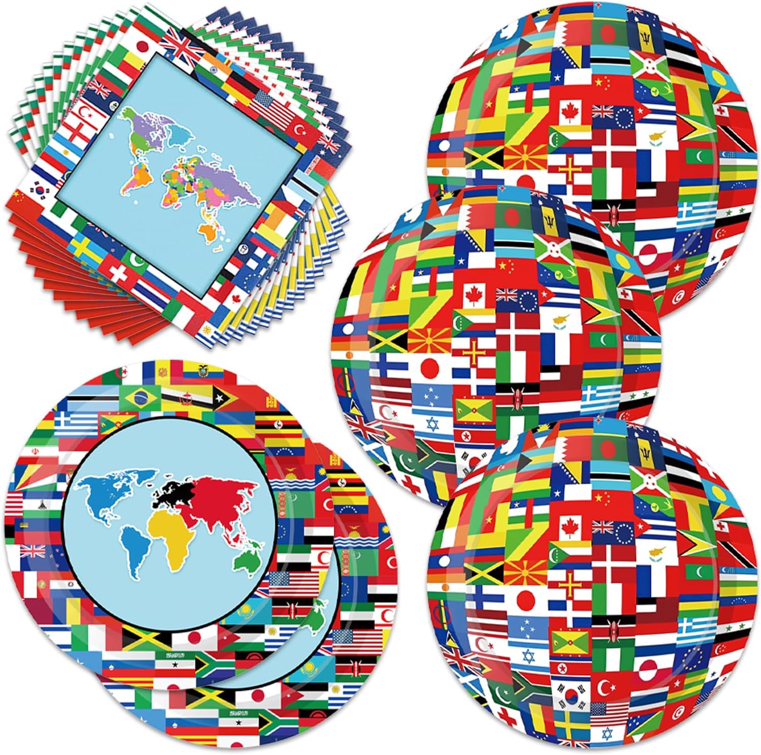 Amazon.com: Frerand 48Pack International Flag Decorations Party ...