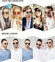 Vista 5 de SOJOS Gafas de sol polarizadas para hombres y mujeres, estilo aviador, retro, cuadradas, montura de aleación clásica, HERO SJ1126