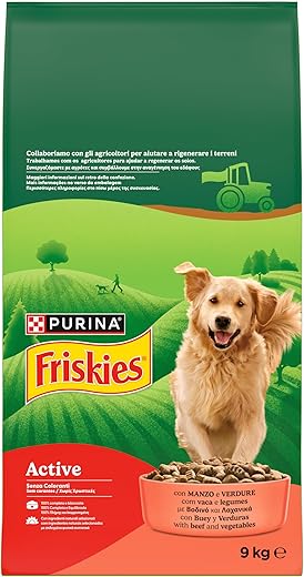 Purina Friskies Active Crocchette Cane con Manzo 9 kg