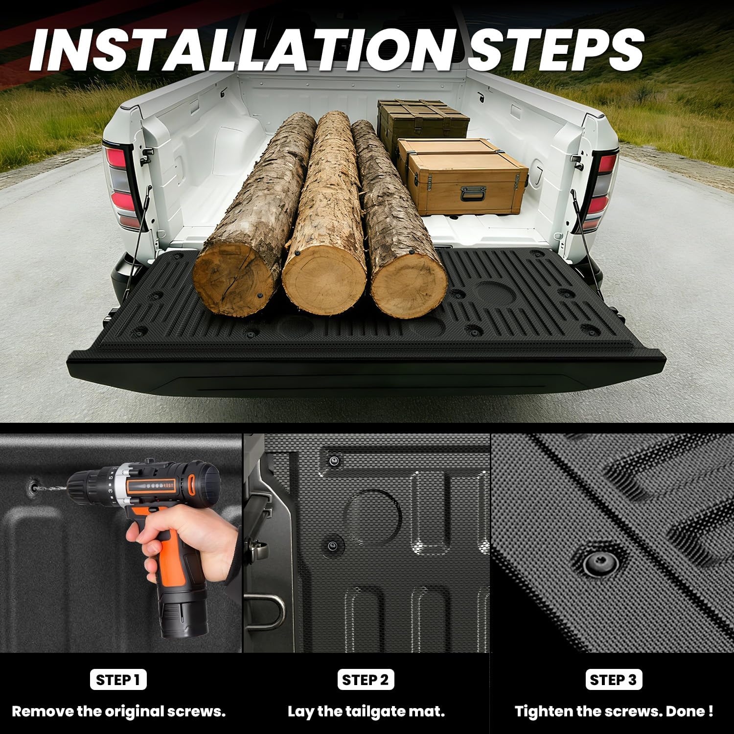 LASFIT Tailgate Mat for Nissan Frontier 2026 2025 2024 2023 2022 (Not Fit Standard Tailgate), Truck Tailgate Liner All Weather Protector TPE Durable Tailgate Cover Accessories