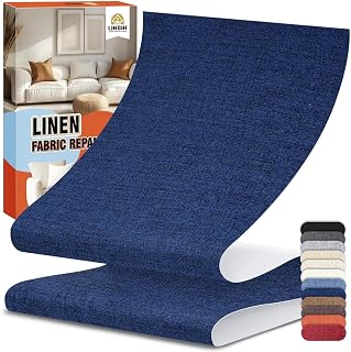 Linen Fabric Repair Tape 4.7x63 Inch, Self Adhesive Couch Patch Repair Fabric Tape for Furniture, Linen Patch Kit for Couch, Carpet, Upholstery, Chair, Sofa, Cushion, Bag (Navy Blue)