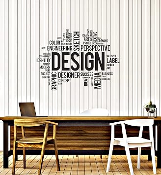 WallStickers4ever Vinyl Wall Decal Design Graphic Designer Words Cloud Art Interior Stickers Mural Large Decor ig5761 Black