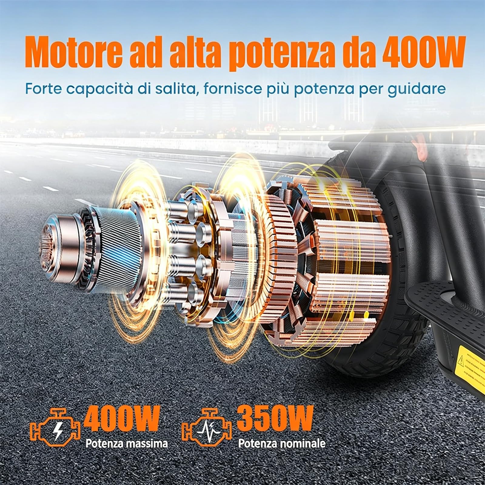 Monopattino Elettrico per Adulti, Pieghevole, Due Velocità, Controllo Tramite App, Display a LED, Batteria Da 36v 10.4ah, Pneumatici Da 10 Pollici, Ricarica Rapida, Portata Massima 100 Kg