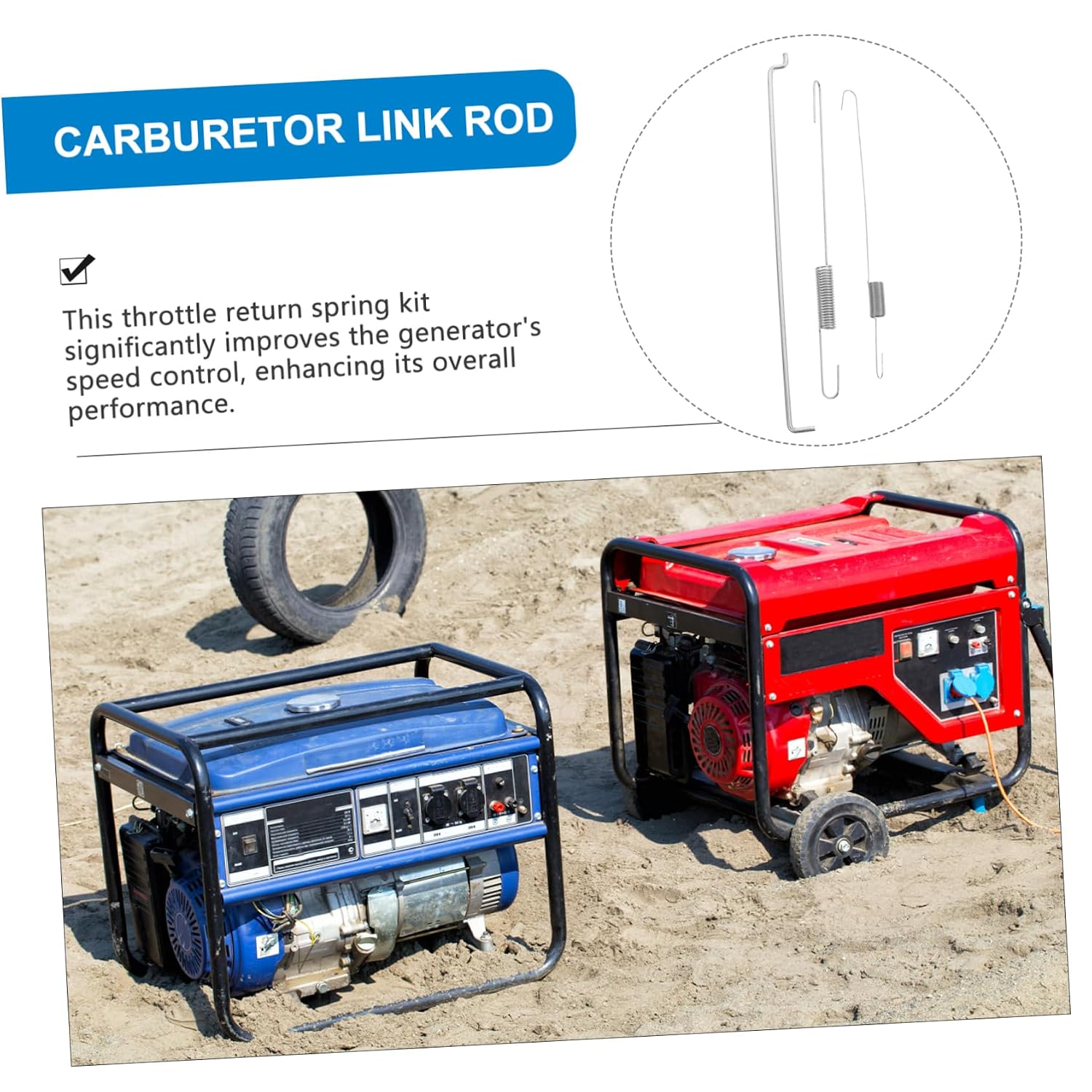 1set Throttle Return Spring Kit for Generator Engine Speed Control and Link Rod Compatible Models Easy Installation for Optimal Performance