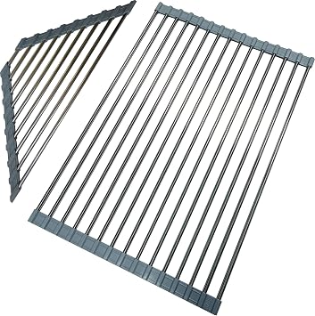 Multi-Function Roll-up Drying Rack Sink Sponge Holder in Sink Dish Drying Rack Corner Sink Strainer for Kitchen Sink Caddy Corner Sink Strainer Over The Sink Shelf dish drying rack combination