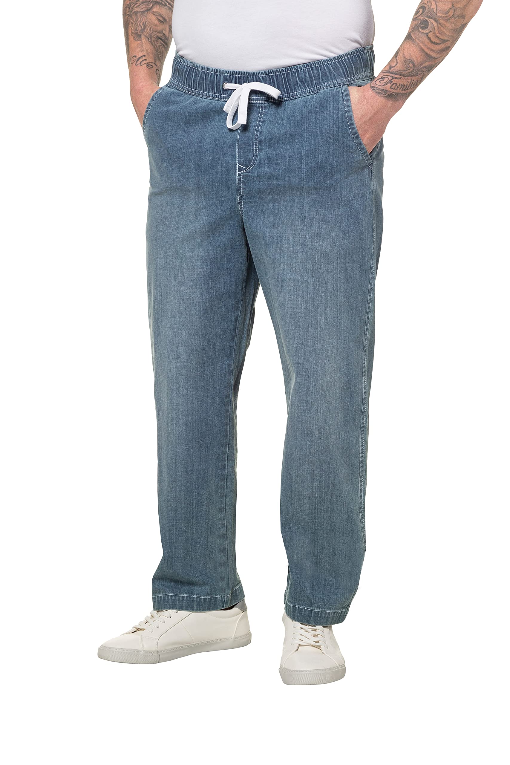 JP 1880 Menswear Big & Tall Plus Size L-8XL Denim Look Wash Effect Pants 726843